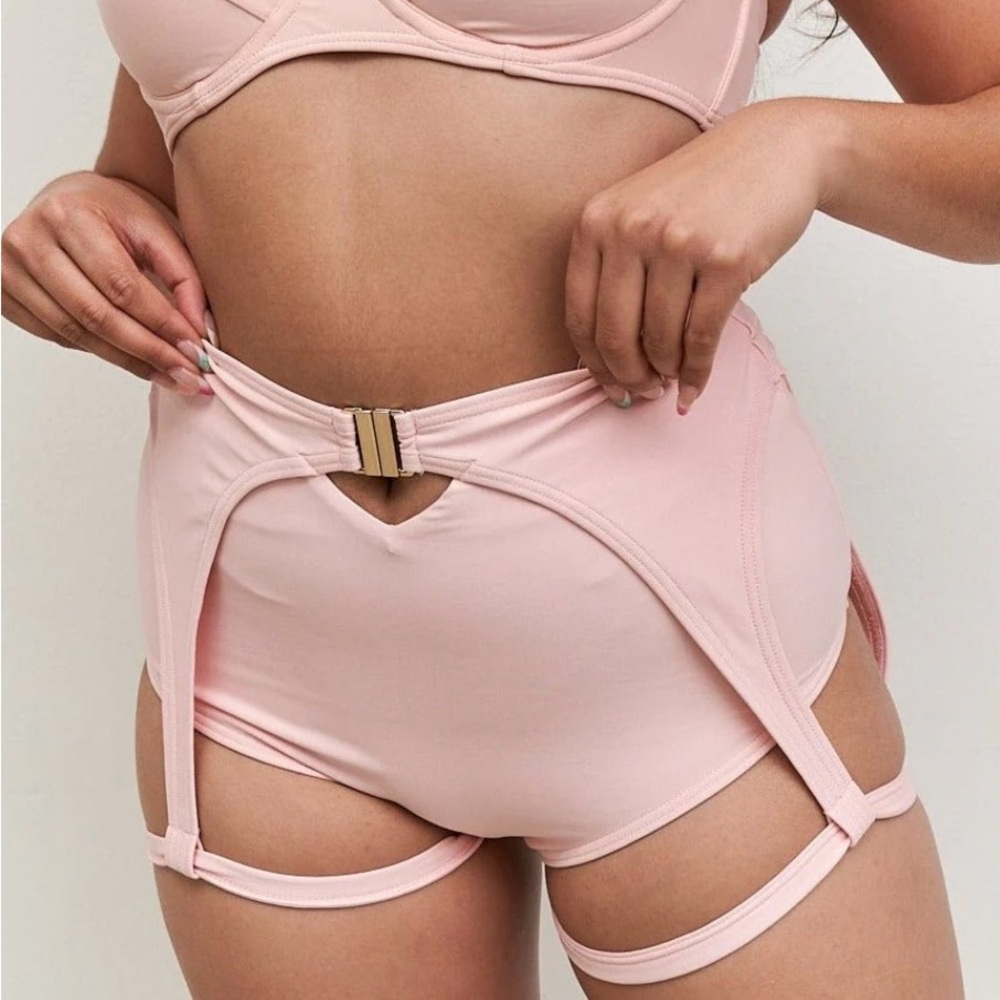 Ballet Pink Lunalae Pole Wear garter shorts AU 14/US 10
